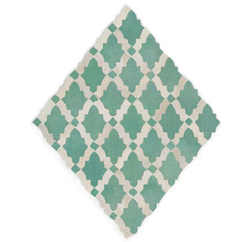Mosaic House Moroccan tile Darj 12-1 Light Green White  zellige, mosaic, zellij, field, pattern, glaze, classic 